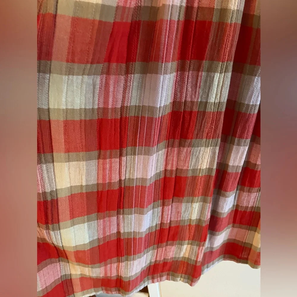 Ace & Jig Faye Picnic Red Plaid Surplus Midi Dress - Picture 6 of 10